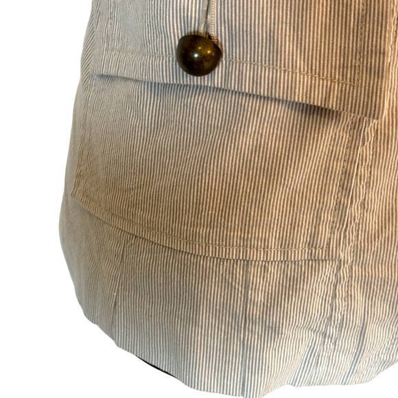 Cino Pinstripe Brass Button Military Jacket XS - Picture 8 of 12